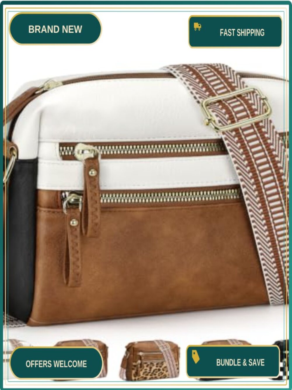 Women's PU Leather Crossbody Bag Small Adjustable Strap Purse